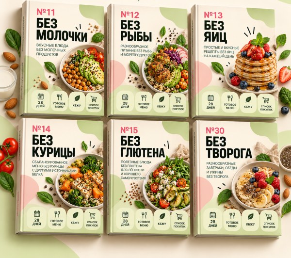 Обложки меню: Без отдельных продуктов